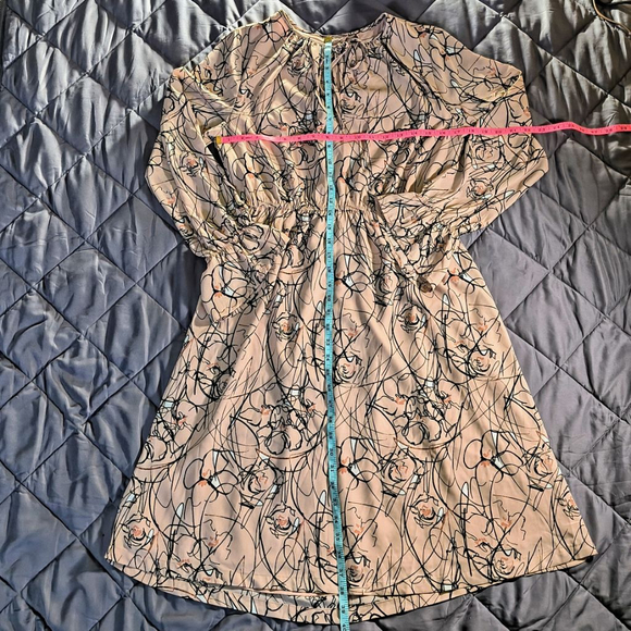 (S) Women's Nordstrom Rack Pink Floral Long Sleeve Dress - Picture 3 of 10